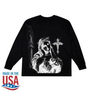 Section 8 Official Merch Store Sad Virgin Mary Black Long Sleeve