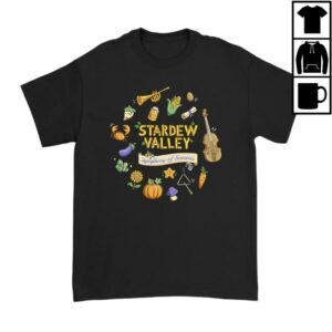 Stardew Valley Concert Merch Store Symphony Of Seasons Tour Black T-Shirt