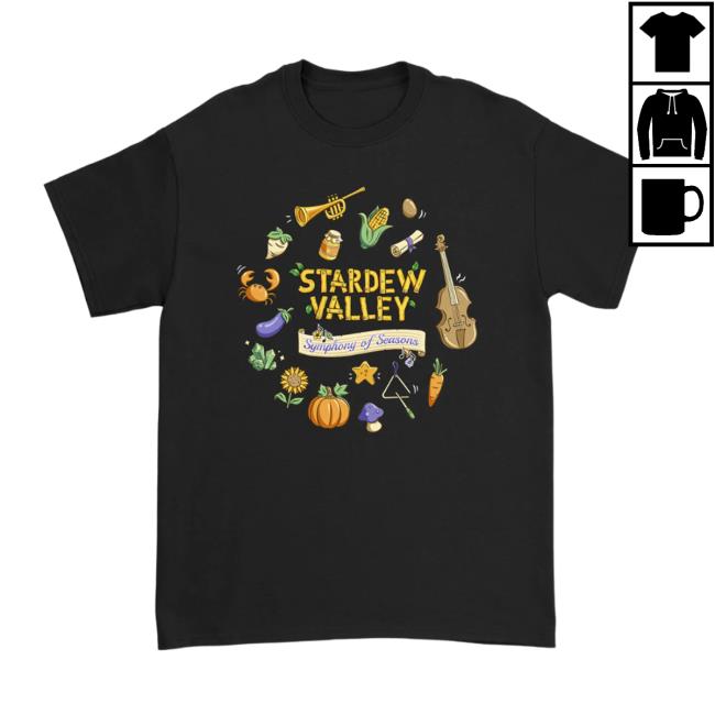 Stardew Valley Concert Merch Store Symphony Of Seasons Tour Black T-Shirt 3 Stardew Valley Concert Merch Store Symphony Of Seasons Tour Black T-Shirt