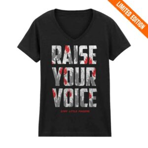 Stiff Little Fingers Merch Store Your Voice V Neck Ladies Black T-Shirt