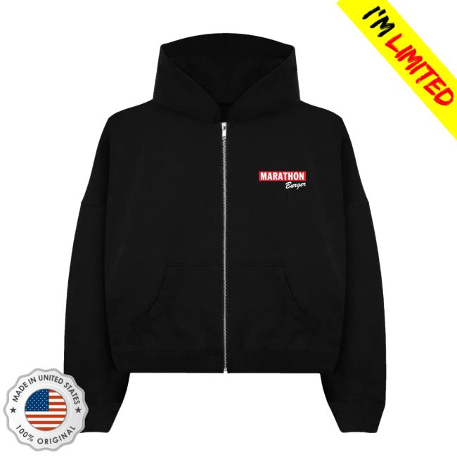 The Marathon Clothing Merch Store Marathon Burger Zip-Up Hoodie Black 3 The Marathon Clothing Merch Store Marathon Burger Zip-Up Hoodie Black