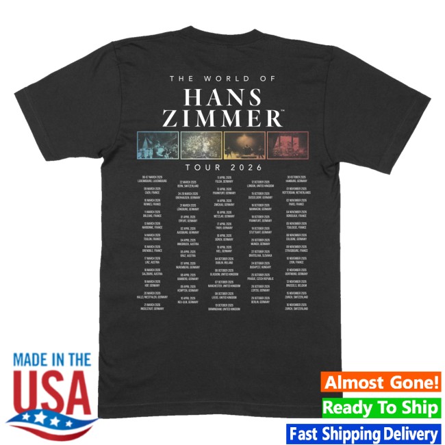 The World Of Hans Zimmer Merch Store Photo Tour Black T-Shirt 4 The World Of Hans Zimmer Merch Store Photo Tour Black T-Shirt