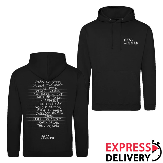 The World Of Hans Zimmer Merch Store Setlist Hoody Black 5 The World Of Hans Zimmer Merch Store Setlist Hoody Black