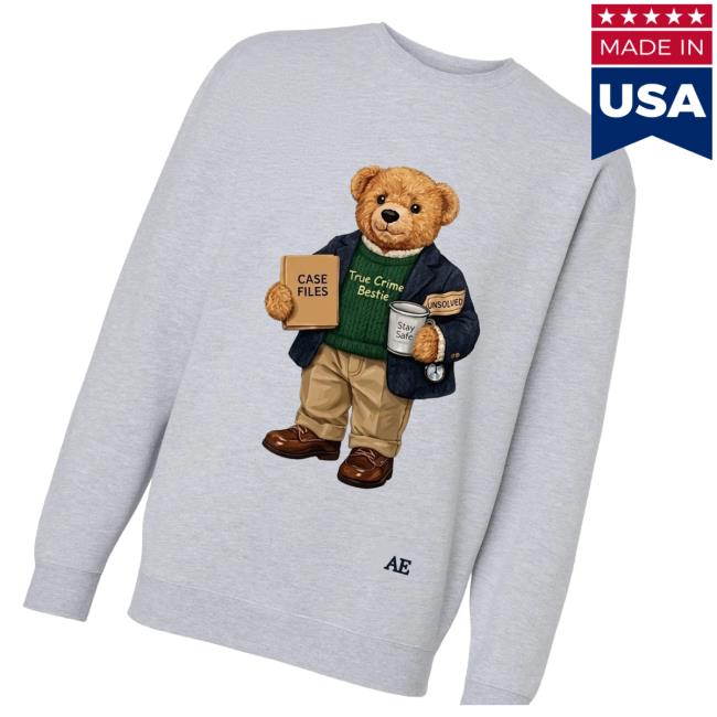Annie Elise Merch Store True Crime Bear Sweatshirt 3 Annie Elise Merch Store True Crime Bear Sweatshirt