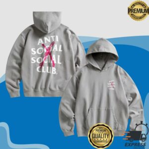 Antisocialsocialclub Merch Store Cancelled Paint Hoodie Grey