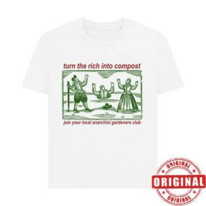 Black Lodge Press Store Merch Turn The Rich Into Compost Off-White T-Shirt