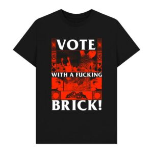 Black Lodge Press Store Merch Vote With A Fucking Brick T-Shirt