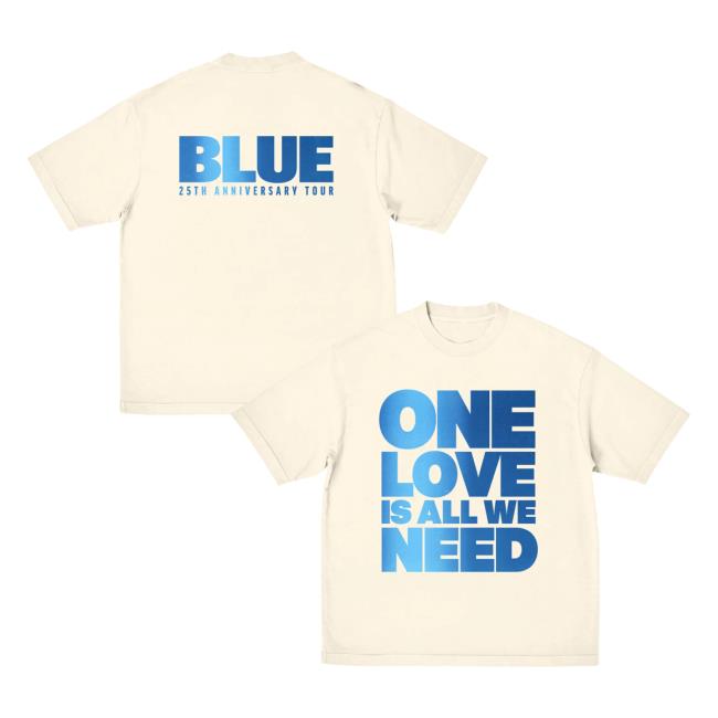 Blue Merch Store One Love Lyric Off-White Tee 5 Blue Merch Store One Love Lyric Off-White Tee