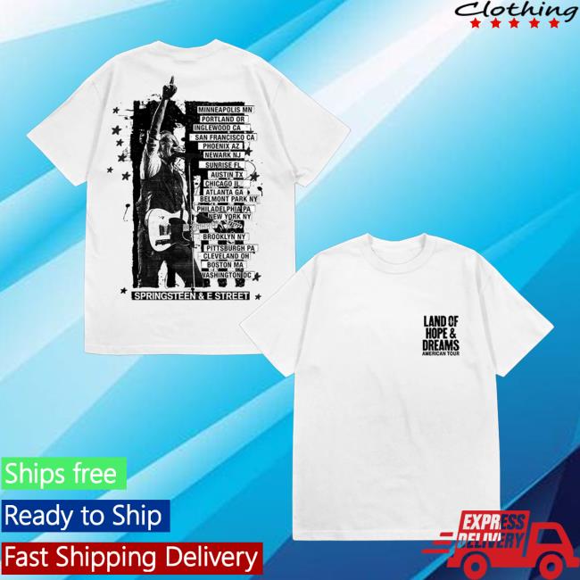 Bruce Springsteen Merch Store 2026 Land Of Hope & Dreams American Tour Logo Tee
