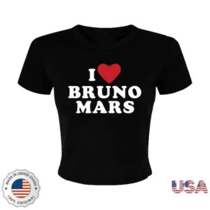 Bruno Mars Merch Store I Heart Bruno Mars Baby Tee Black