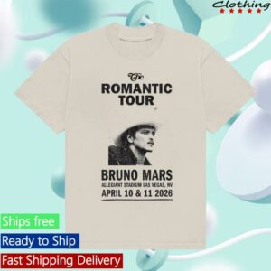 Bruno Mars Merch Store Las Vegas The Romantic Limited Edition Tour Tee Ivory