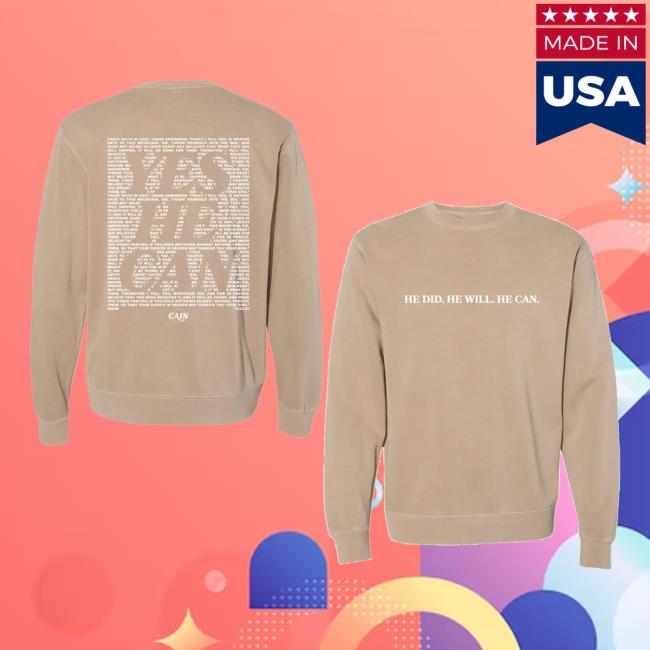 Cain Store Shop Merch Yes He Can Beige Crew 5 Cain Store Shop Merch Yes He Can Beige Crew