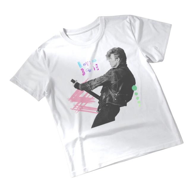 David Bowie Merch Store Never Let Me Down Pastels T-Shirt 3 David Bowie Merch Store Never Let Me Down Pastels T-Shirt