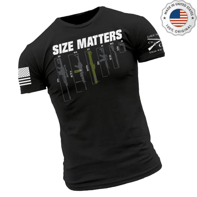 Grunt Style Merch Store Gun Size Matters T-Shirt Black