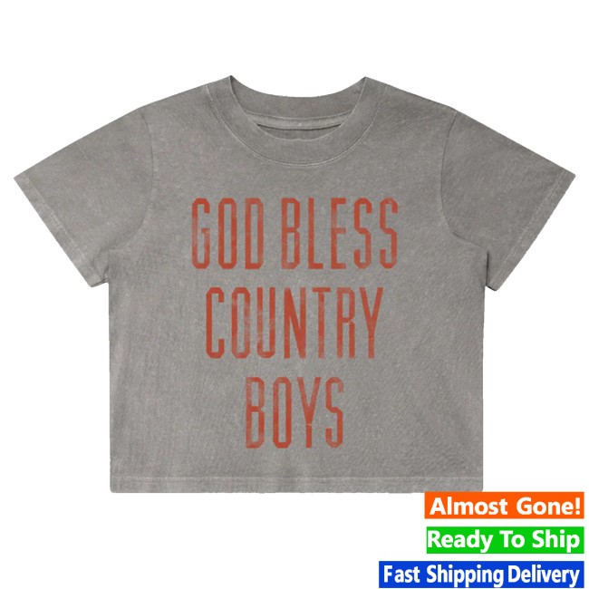 Hardy Store Merch God Bless Country Boys Ladies Long Crop Tee