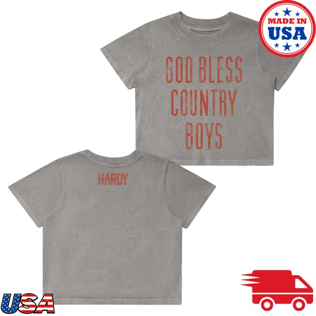 Hardy Store Merch God Bless Country Boys Ladies Long Crop Tee