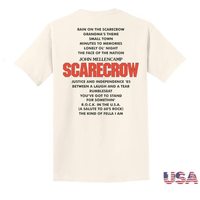 John Mellencamp Merch Store Scarecrow 40Th Anniversary Tracklist T-Shirt 4 John Mellencamp Merch Store Scarecrow 40Th Anniversary Tracklist T-Shirt
