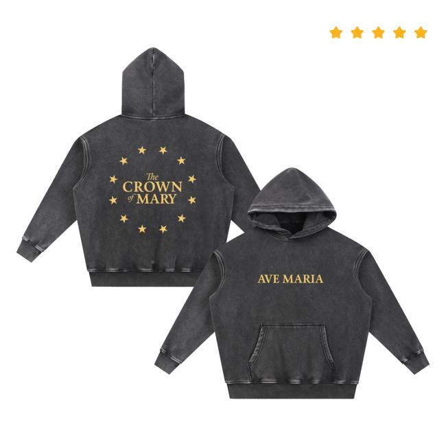 Kyle Gray Merch Store Crown Of Mary Snow Wash Fleece Oversize Hoodie