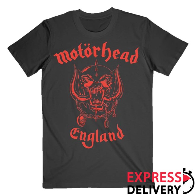 Motorhead Store Merch Red England Tee 2 Motorhead Store Merch Red England Tee