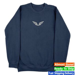 Mumford And Sons Merch Store Navy Puff Print Crewneck Sweatshirt