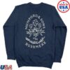 Mumford And Sons Merch Store Navy Puff Print Crewneck Sweatshirt