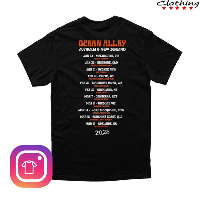 Ocean Alley Merch Store Ocean Alley 2026 Aus Nz Tour Black Tee