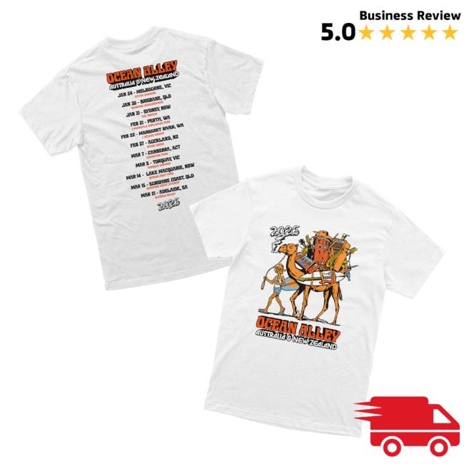 Ocean Alley Merch Store Ocean Alley 2026 Aus Nz Tour White Tee