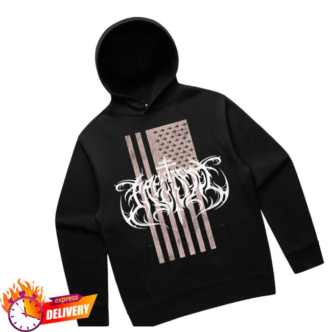 President Band Merch Store President Metal Flag Pocket Print Hoodie