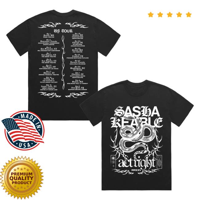 Sasha Keable Merch Store Snake Tour Tee Black 3 Sasha Keable Merch Store Snake Tour Tee Black