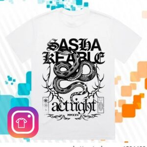 Sasha Keable Merch Store Snake Tour Tee White