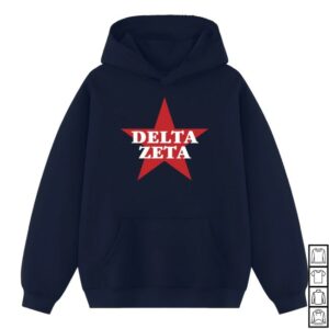 The Hang Loose Hut Merch Store Delta Zeta Rising Star Hood Stitch Sorority Hoodie