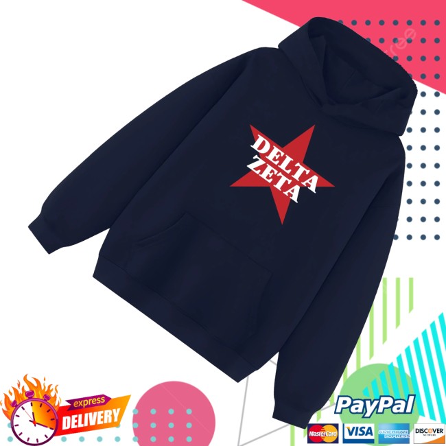 The Hang Loose Hut Merch Store Delta Zeta Rising Star Hood Stitch Sorority Hoodie
