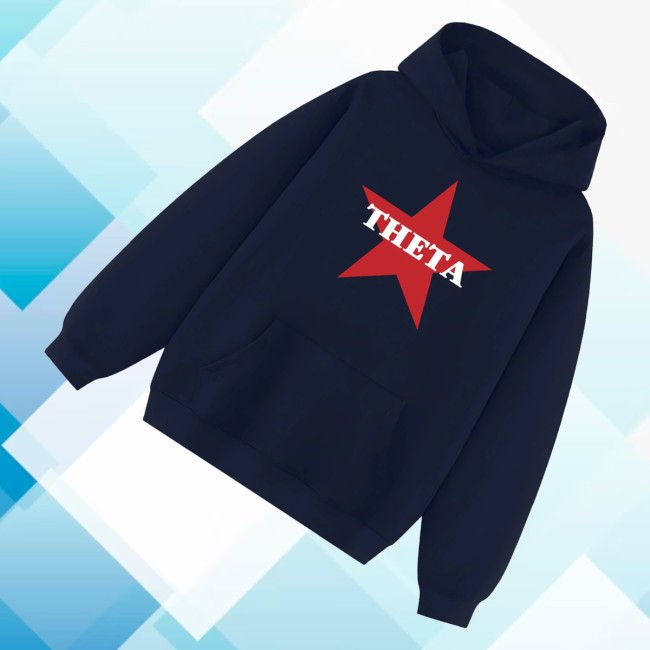 The Hang Loose Hut Merch Store The Theta Rising Star Hood Stitch Sorority Hoodie