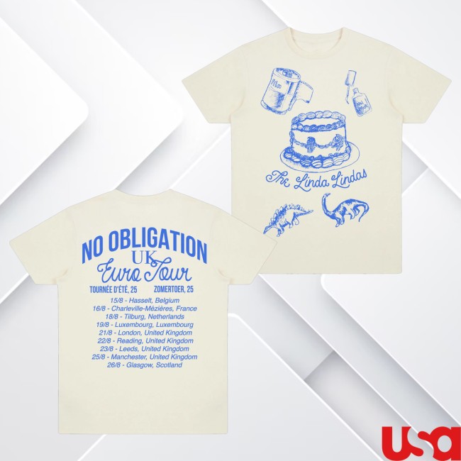 The Linda Lindas Merch Store No Obligation Uk Eu 2025 Tour T-Shirt Natural 5 The Linda Lindas Merch Store No Obligation Uk Eu 2025 Tour T-Shirt Natural
