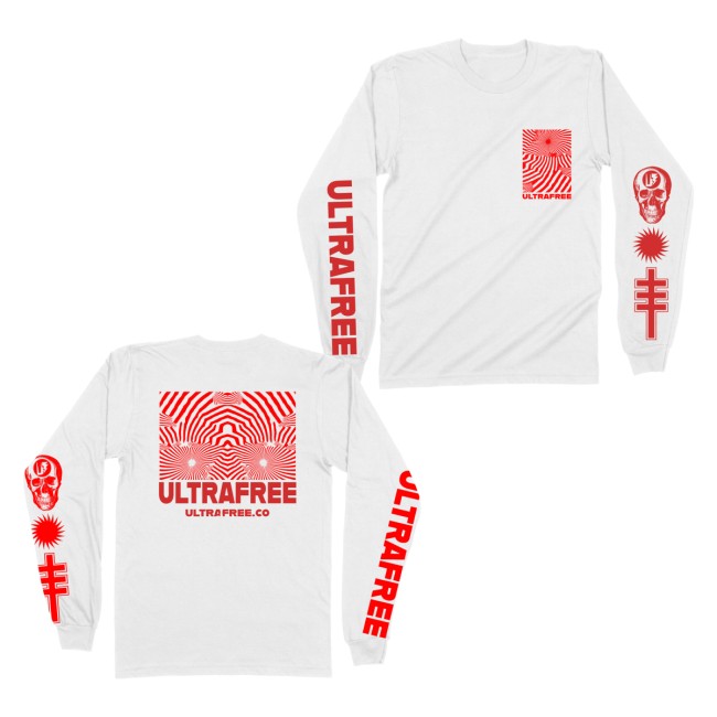 Ultrafree Merch Store Billboard Glow Long Sleeve White Ultrafree Merch Store Billboard Glow Long Sleeve White