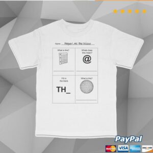 Paperatthedisco Merch Store Worksheet T-Shirt