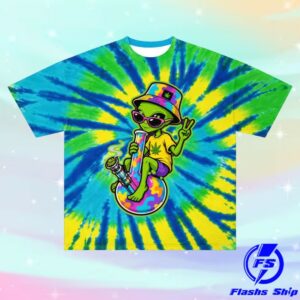 Sadstonie Merch Store Alien Bong Character Tie-Dye Graphic Tee