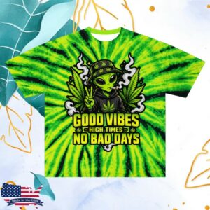 Sadstonie Merch Store Good Vibes Alien Tie Dye T-Shirt