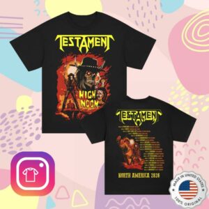 Testament Shop Merch High Noon Spring 2026 Tour T-Shirt (Black)
