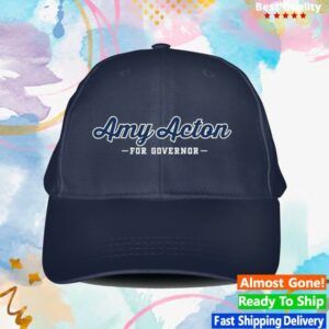 Acton For Governor Merch Store Amy Acton Script (Navy Baseball Cap)