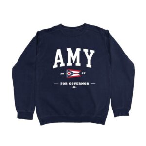 Acton For Governor Merch Store Amy For Governor Collegiate (Navy Crewneck Sweater)