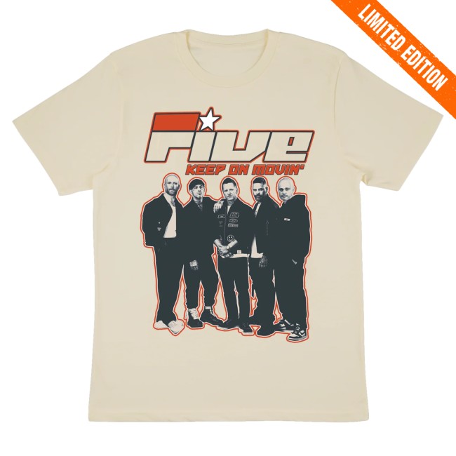 Five Store Merch Keep On Movin' Natural Dateback Tour Tee