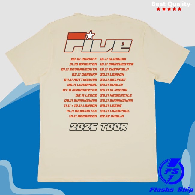 Five Store Merch Keep On Movin' Natural Dateback Tour Tee