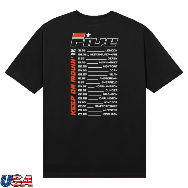 Five Store Merch Stripe Photo Dateback 2026 Black Tee