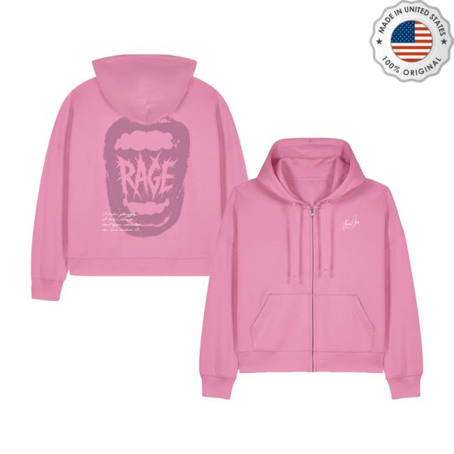 Naomi Jon Merch Store Rage Zip Hoodie Pink