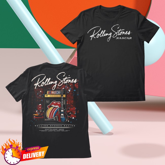 The Rolling Stones Shop Merch The Rolling Stones X Nascar Guitar Tongue T-Shirt