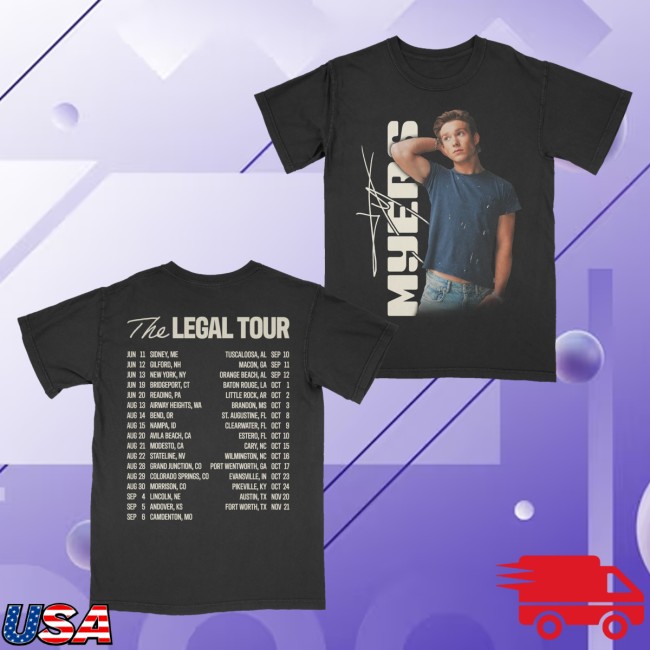 Ty Myers Merch Store Black Photo Legal Tour Tee