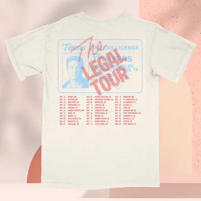 Ty Myers Merch Store Natural License Legal Tour Tee