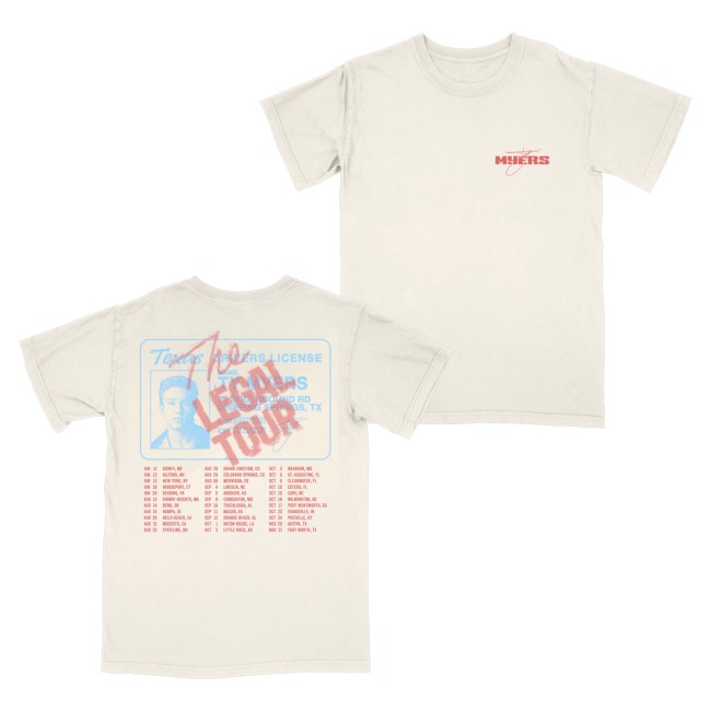 Ty Myers Merch Store Natural License Legal Tour Tee