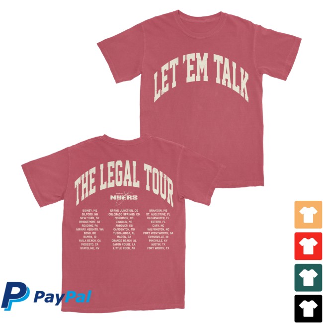 Ty Myers Merch Store Red Let Em Talk Legal Tour Tee